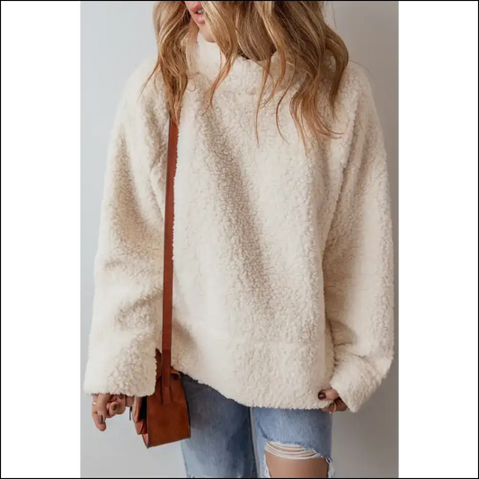 Chic Fleece Turtleneck: Because Comfort Deserves a Fashionable Funeral - Sweatshirts & Hoodies on Sale Worldwide Shipping