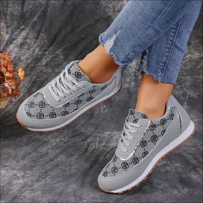 Chic Floral Contrast Round Toe Athletic Shoes - on Sale Worldwide Shipping