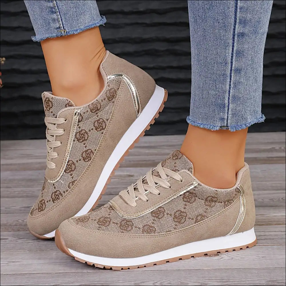 Chic Floral Contrast Round Toe Athletic Shoes - on Sale Worldwide Shipping