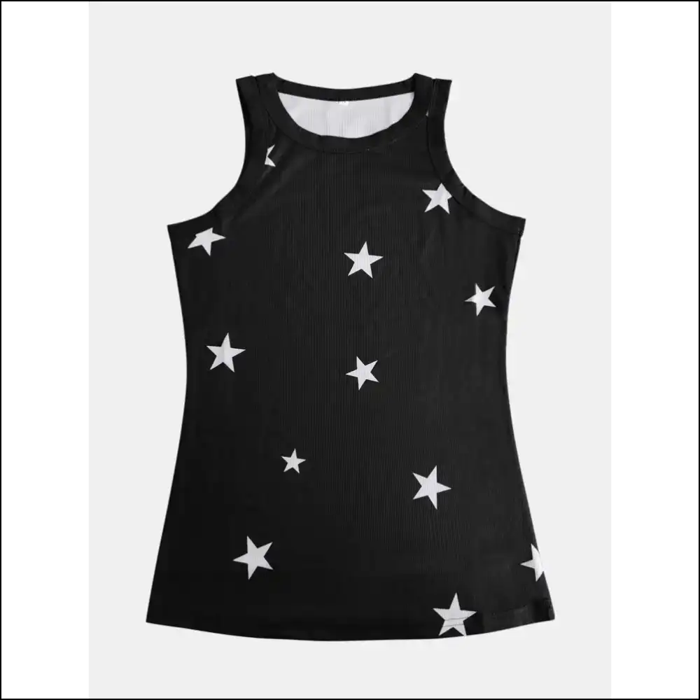 Chic Full Size Star Round Neck Tank - Tops on Sale Worldwide Shipping