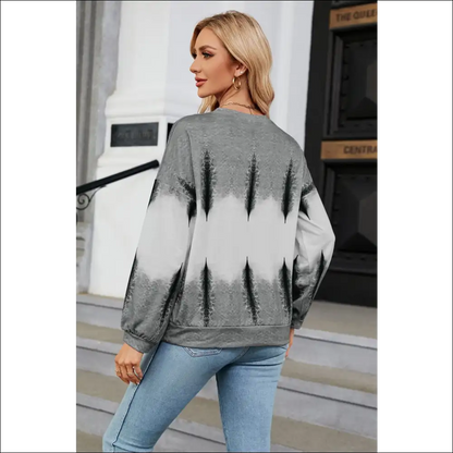 Chic Gradient Round Neck Long Sleeve Sweatshirt - Sweatshirts & Hoodies on Sale Worldwide Shipping