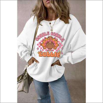 Chic Graphic Dropped Shoulder Long Sleeve Sweatshirt - Sweatshirts & Hoodies on Sale Worldwide Shipping