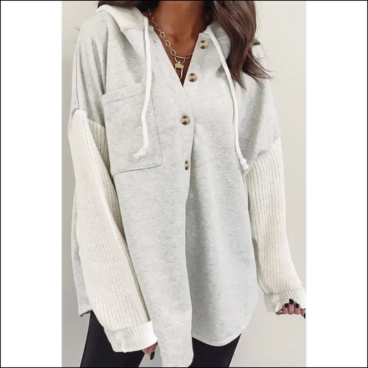 Chic Gray Hooded Jacket: Basically a Wearable Hug 😇 - Xs - Sweatshirts & Hoodies on Sale Worldwide Shipping