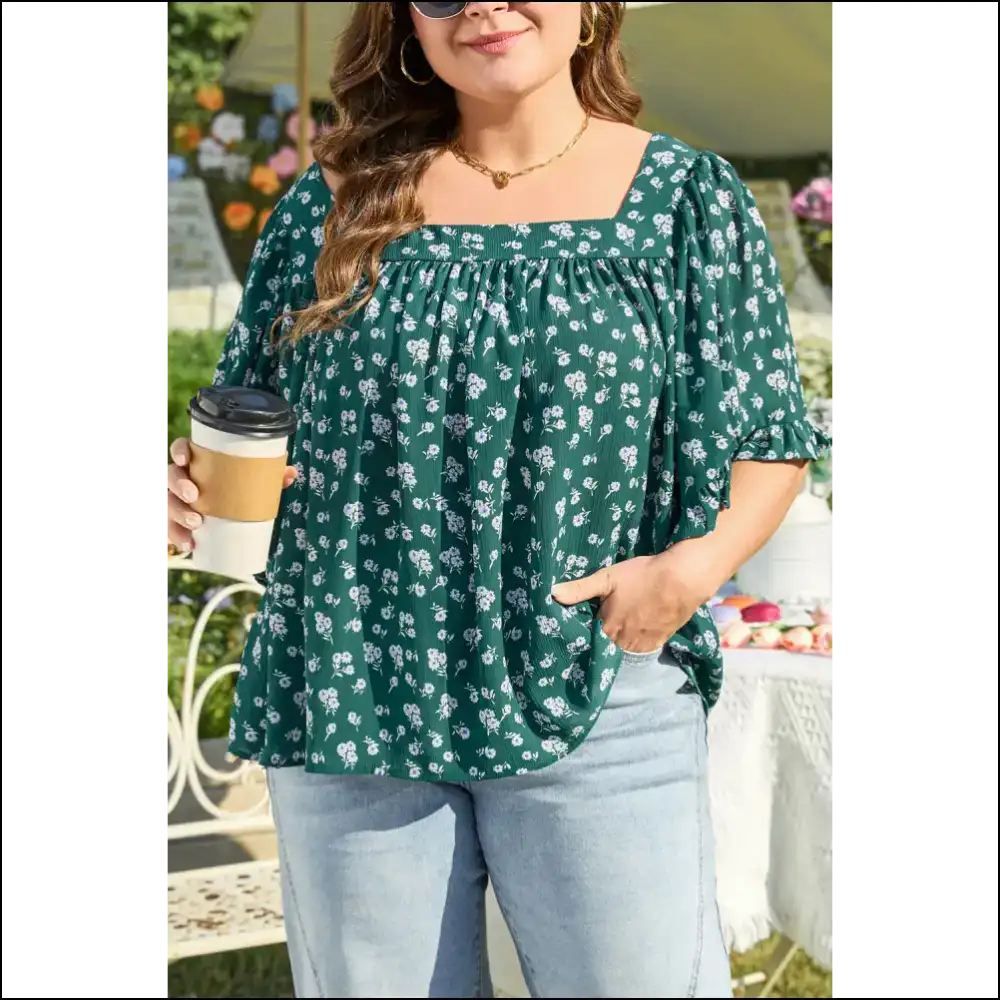 Chic Green Floral: i Woke Up Like this! 🌺 Needful Things - 1x - Plus Size Tops on Sale Worldwide Shipping