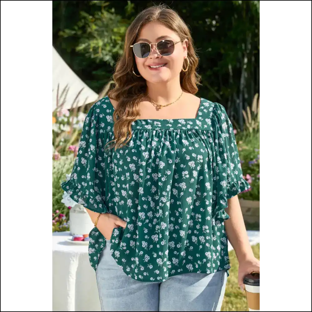 Chic Green Floral: i Woke Up Like this! 🌺 Needful Things - Plus Size Tops on Sale Worldwide Shipping