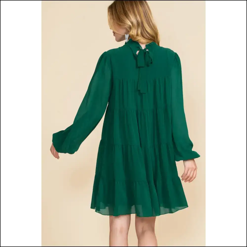 Chic Green Mock Neck Dress: Instant Queen 👑 Needful Things - Short Dresses on Sale Worldwide Shipping