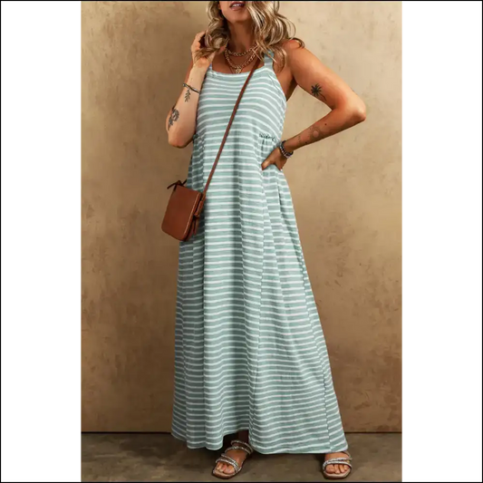 Chic Green Stripe Maxi Dress: Finally a Dress that Doesn’t Suck 👗 Needful Things - s - Dresses on Sale Worldwide Shipping