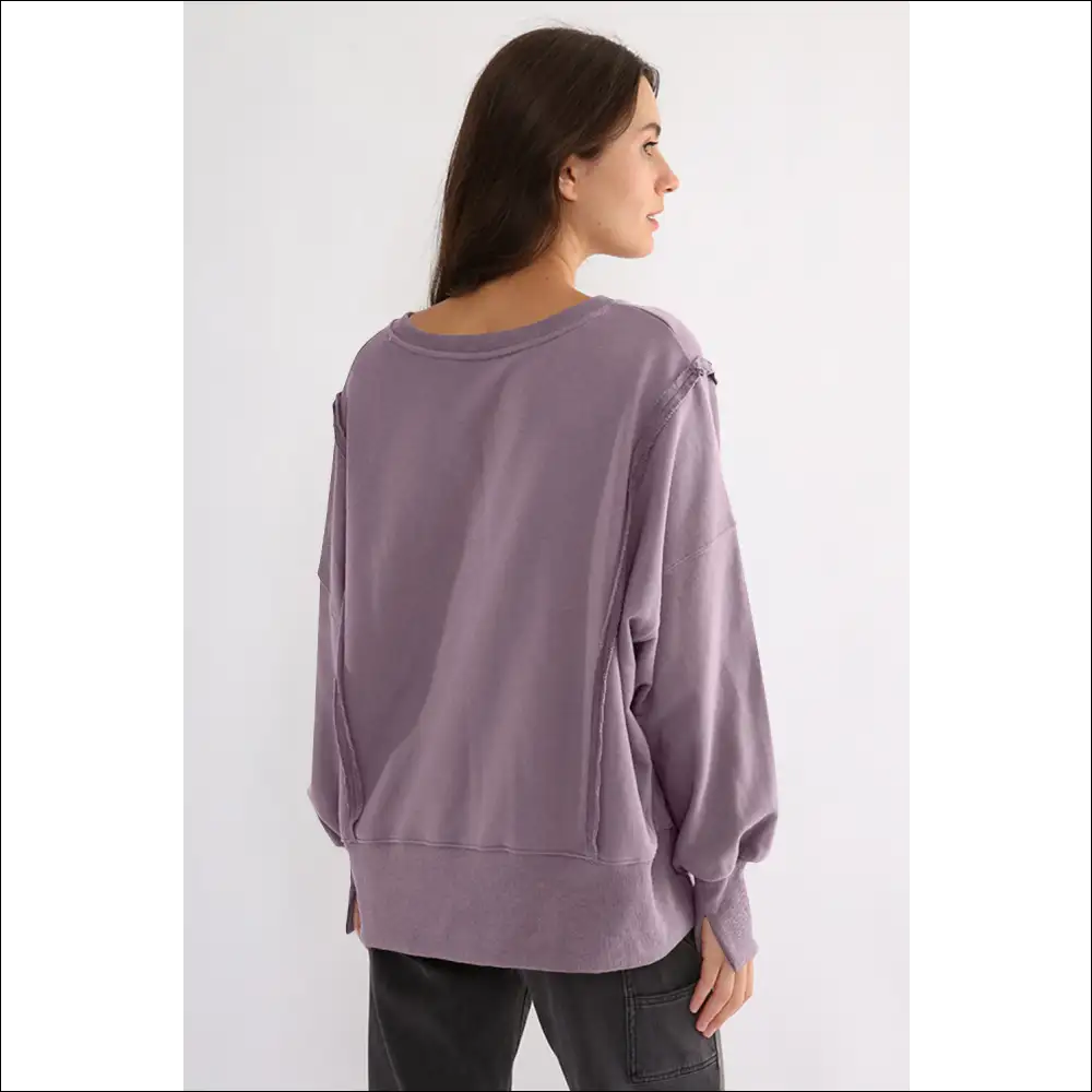 Chic High-low Exposed Seam Sweatshirt - Sweatshirts & Hoodies on Sale Worldwide Shipping