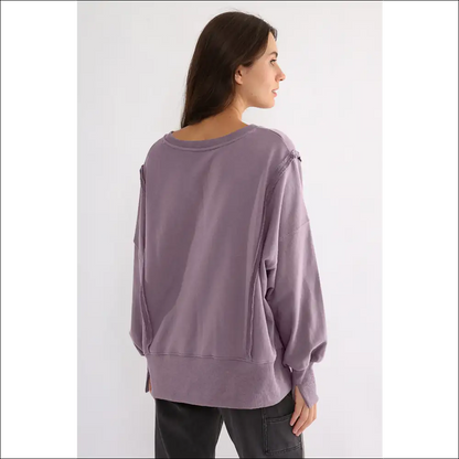 Chic High-low Exposed Seam Sweatshirt - Sweatshirts & Hoodies on Sale Worldwide Shipping