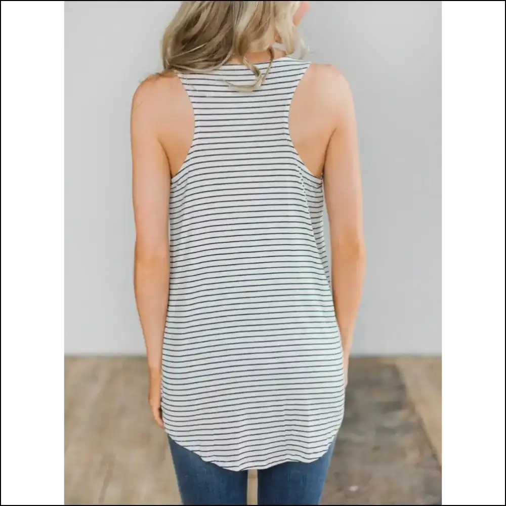 Chic High-low Striped Tank: Fashion’s Comfy Sniper for Fun & Sass! 😄✨ - Tank Tops on Sale Worldwide Shipping