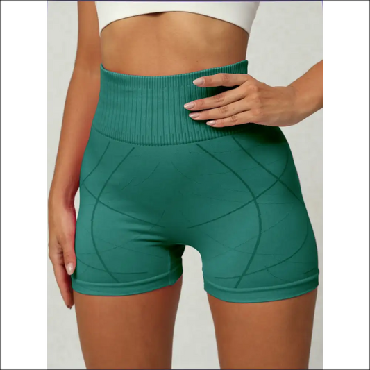 Chic High Waist Active Shorts for Women - Teal / s - on Sale Worldwide Shipping