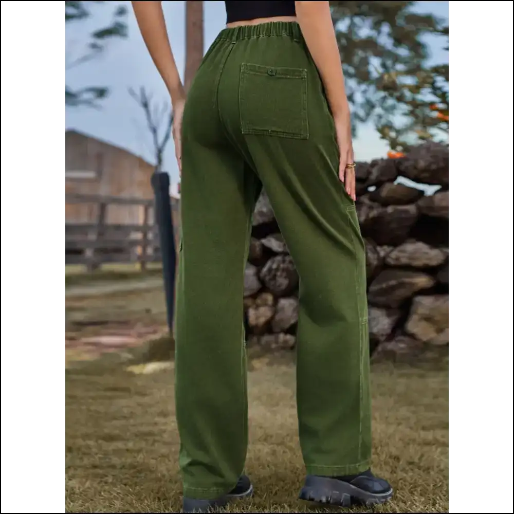 Chic High Waist Cargo Straight Jeans: Attitude Meets Style at Needful Things! 😎✨ - Jeans on Sale Worldwide Shipping