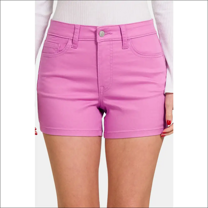 Chic High Waist Denim Shorts for Trendy Summer Vibes - Mauve / s - on Sale Worldwide Shipping