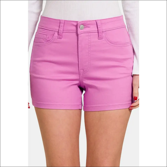 Chic High Waist Denim Shorts for Trendy Summer Vibes - Mauve / s - on Sale Worldwide Shipping
