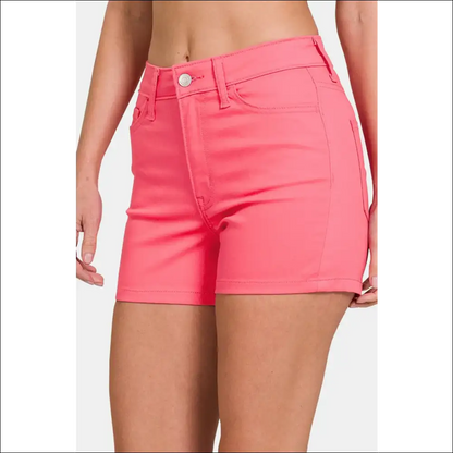 Chic High Waist Denim Shorts for Women - Fuchsia / s - on Sale Worldwide Shipping