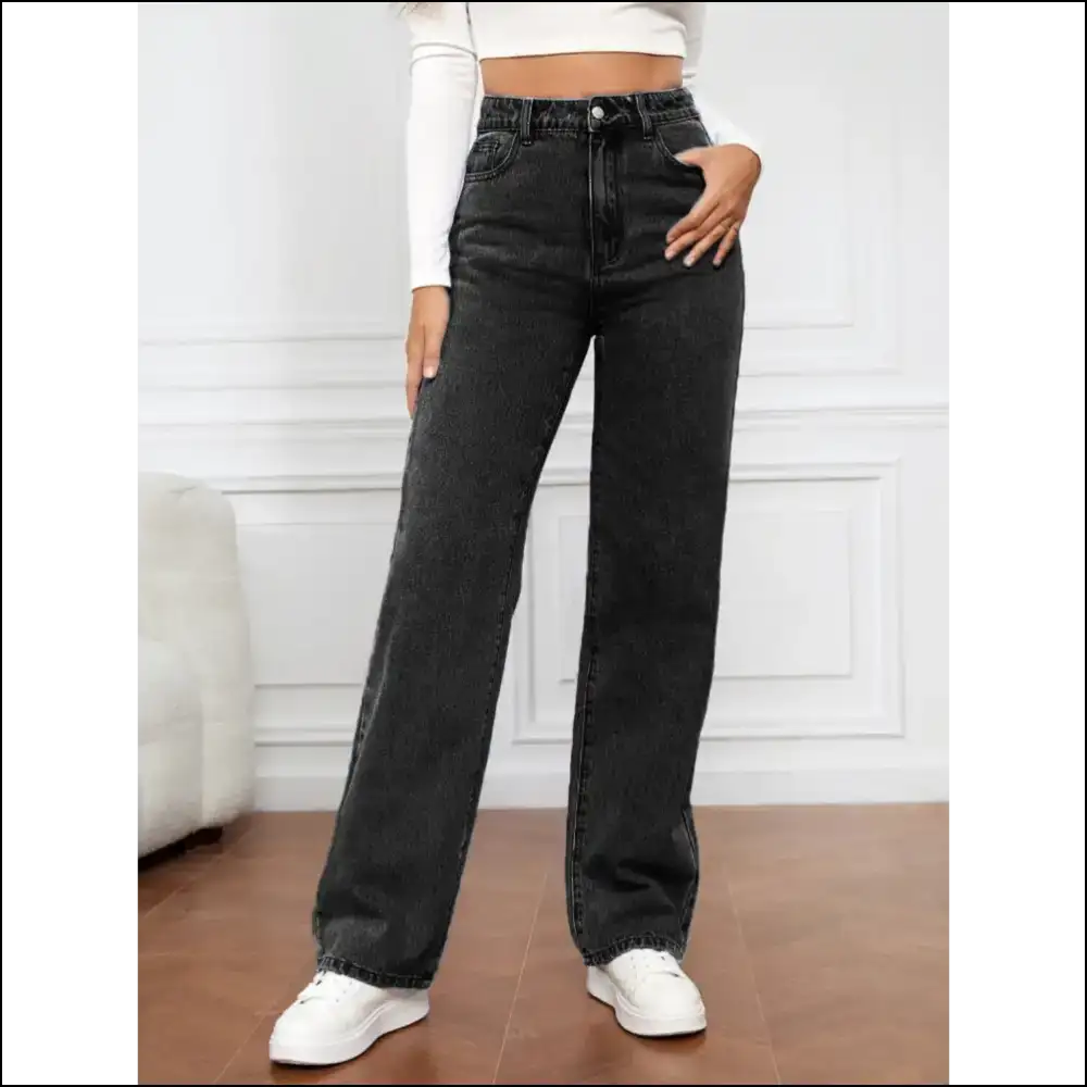Chic High Waist Jeans: Slay the Day Feel Like a Queen 👖💁‍♀️ - Needful Things - Black / m - Jeans on Sale Worldwide Shipping