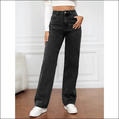 Chic High Waist Jeans: Slay the Day Feel Like a Queen 👖💁‍♀️ - Needful Things - Black / m - Jeans on Sale Worldwide Shipping