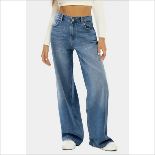 Chic High Waist Wide Leg Jeans: Strut your Stuff Comfortably Fabulous! 💃 - Medium / s - Jeans on Sale Worldwide Shipping