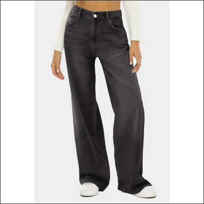 Chic High Waist Wide Leg Jeans: Strut your Stuff Comfortably Fabulous! 💃 - Black / m - Jeans on Sale Worldwide Shipping
