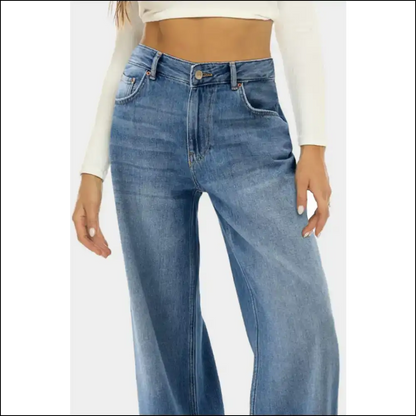 Chic High Waist Wide Leg Jeans: Strut your Stuff Comfortably Fabulous! 💃 - Jeans on Sale Worldwide Shipping