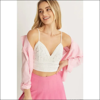 Chic Lace Crop Cami for Elegant Looks - White / s - Tank Tops on Sale Worldwide Shipping