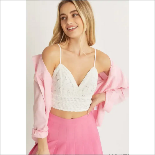 Chic Lace Crop Cami for Elegant Looks - White / s - Tank Tops on Sale Worldwide Shipping