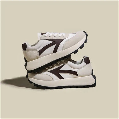 Chic Lace Up Contrast Platform Athletic Shoes - Caramel / 39(us8) - on Sale Worldwide Shipping