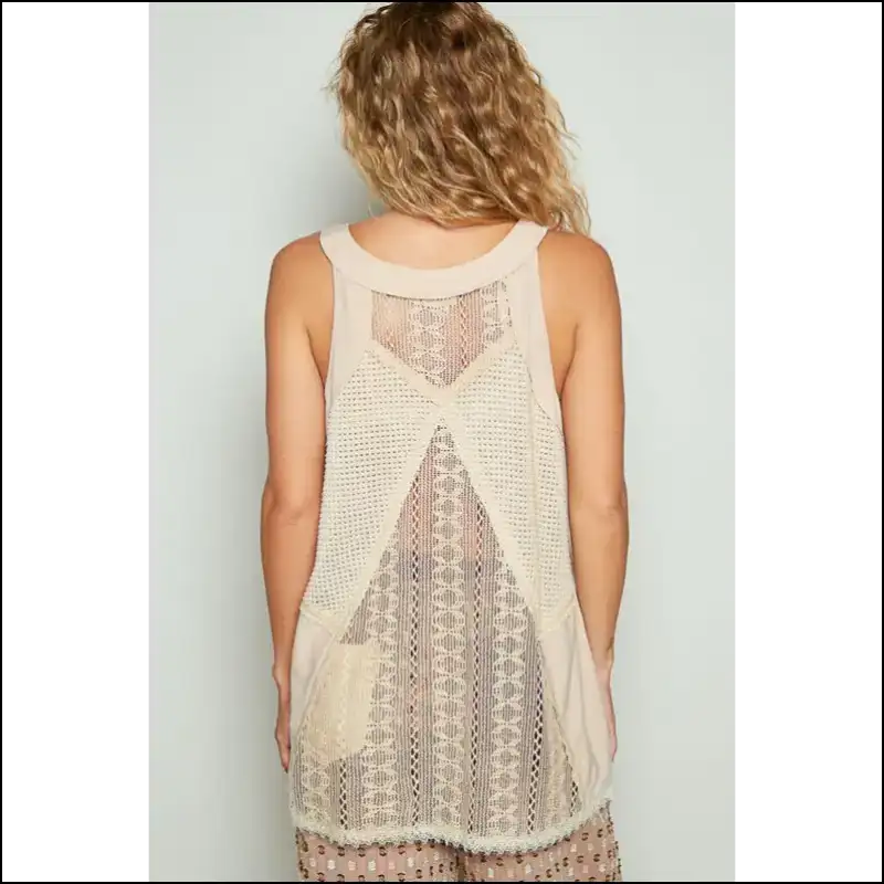 Chic Lace-up Crochet Tank Top - Tops on Sale Worldwide Shipping