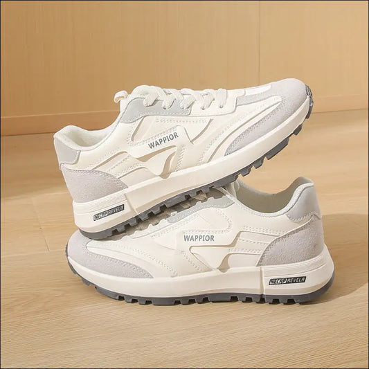 Chic Lace Up Round Toe Contrast Athletic - Light Gray / 35(us4) - Shoes on Sale Worldwide Shipping