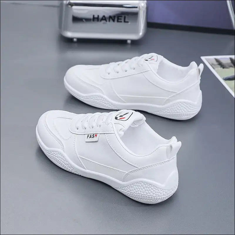 Chic Lace Up Round Toe Flat Athletic Shoes - White / 35(us4) - on Sale Worldwide Shipping