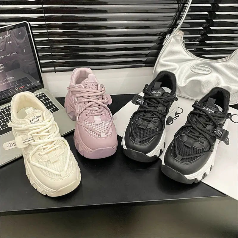 Chic Lace Up Round Toe Platform Athletic Shoes - on Sale Worldwide Shipping