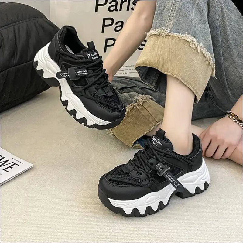 Chic Lace Up Round Toe Platform Athletic Shoes - on Sale Worldwide Shipping