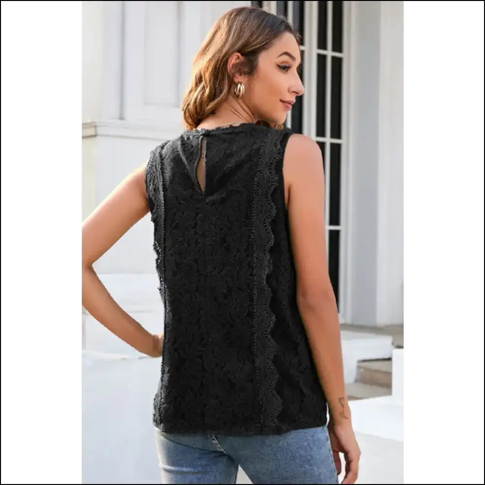 Chic Lace V-neck: your New Bff for Hot Mess Moments! 😎🔥 Needful Things - Tank Tops on Sale Worldwide Shipping