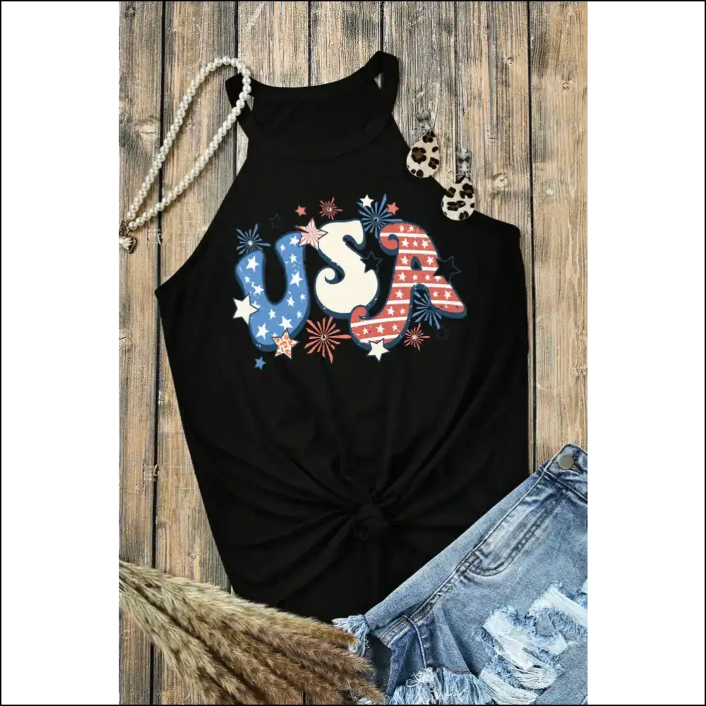 Chic Letter Graphic Tank: where Comfort Meets your Fashionably Dark Side! 😈✨ - Tank Tops on Sale Worldwide Shipping