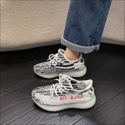 Chic Letter Lace-up Platform Athletic Shoes - Black / 39(us8) - on Sale Worldwide Shipping