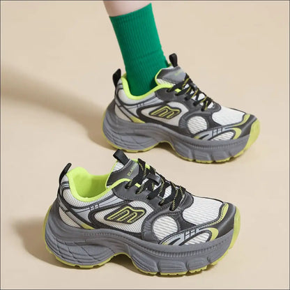 Chic Letter Lace-up Round Toe Athletic Shoes - Yellow / 35(us4) - on Sale Worldwide Shipping
