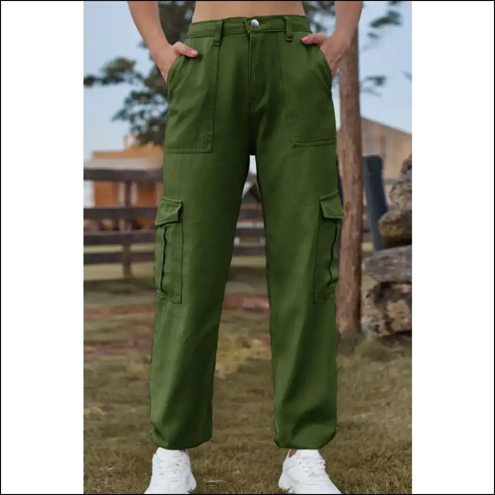 Chic Long Jeans: Strut your Stuff and Pocket Confidence! 😂 Needful Things - Green / s - Jeans on Sale Worldwide Shipping