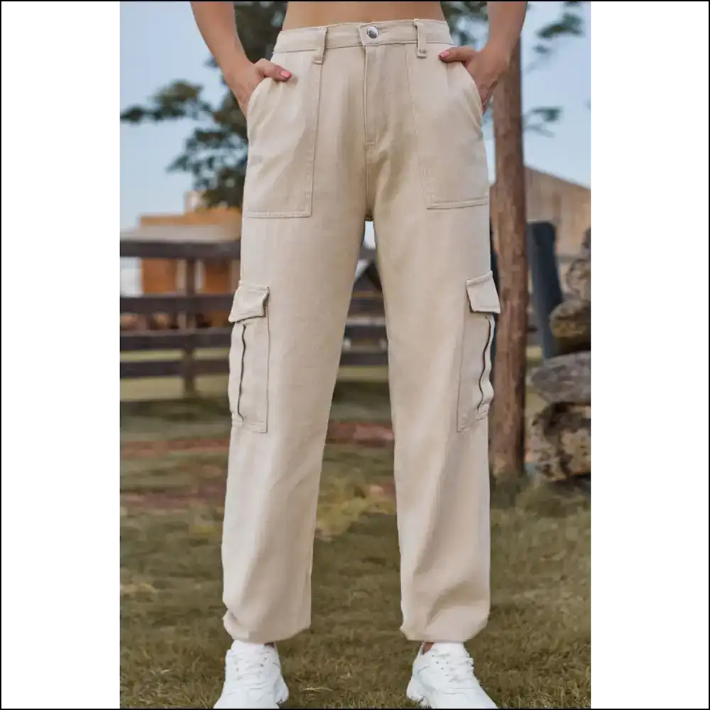 Chic Long Jeans: Strut your Stuff and Pocket Confidence! 😂 Needful Things - Tan / l - Jeans on Sale Worldwide Shipping