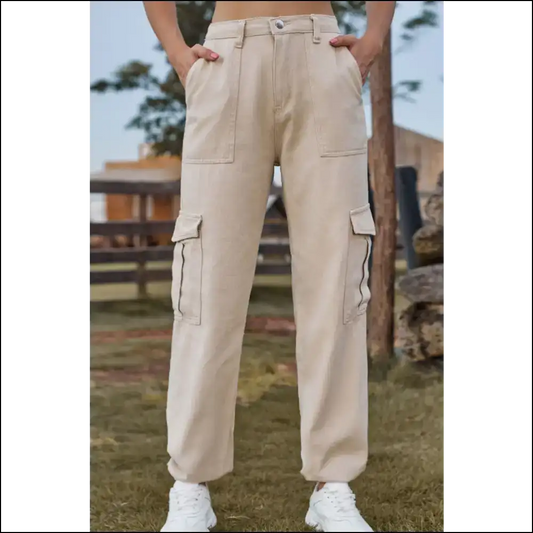 Chic Long Jeans: Strut your Stuff and Pocket Confidence! 😂 Needful Things - Tan / l - Jeans on Sale Worldwide Shipping