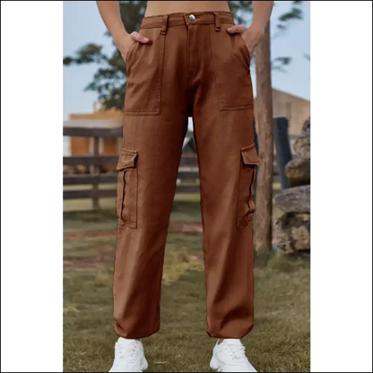 Chic Long Jeans: Strut your Stuff and Pocket Confidence! 😂 Needful Things - Brown / m - Jeans on Sale Worldwide Shipping