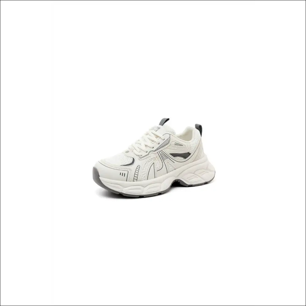 Chic Mesh Lace Up Round Toe Platform Athletic Shoes - White / 35(us4) - on Sale Worldwide Shipping
