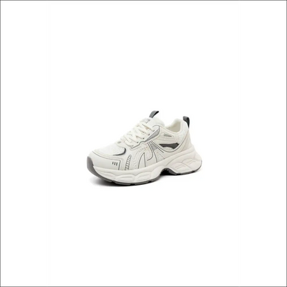 Chic Mesh Lace Up Round Toe Platform Athletic Shoes - White / 35(us4) - on Sale Worldwide Shipping