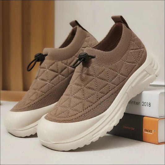 Chic Mesh Round Toe Slip-on Athletic Shoes - Brown / 36(us5) - on Sale Worldwide Shipping