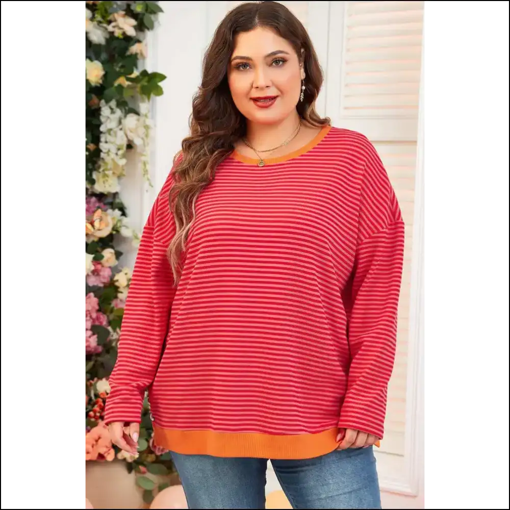 Chic Orange Stripe: Finally a Top that Fits my Awesomeness! 🧡 Needful Things - Plus Size Tops on Sale Worldwide Shipping