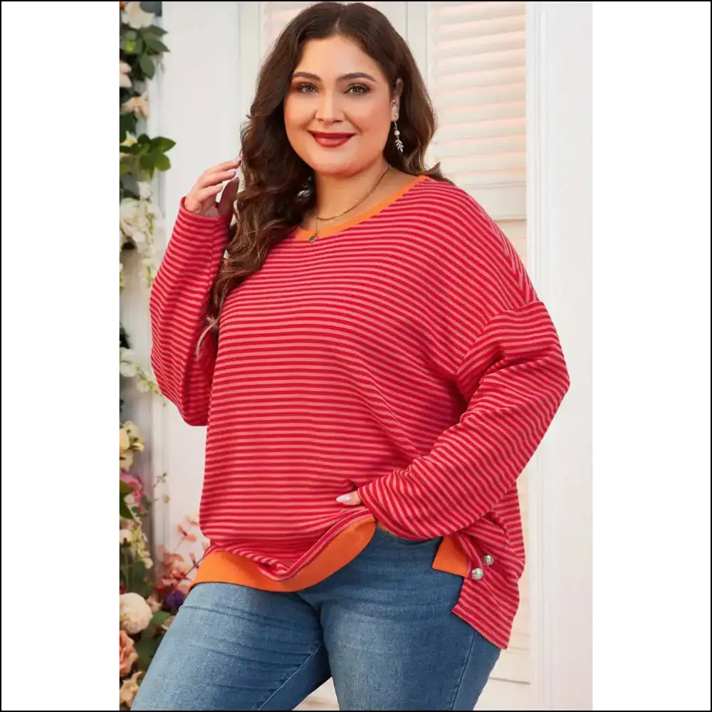 Chic Orange Stripe: Finally a Top that Fits my Awesomeness! 🧡 Needful Things - Plus Size Tops on Sale Worldwide Shipping