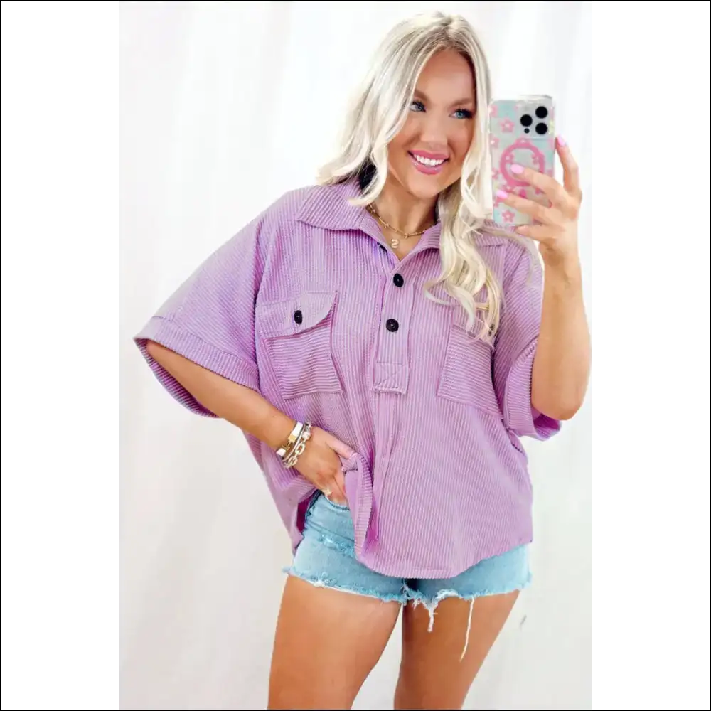 Chic Orchid Bouquet Blouse from Polyester Paradise - Blouses on Sale Worldwide Shipping