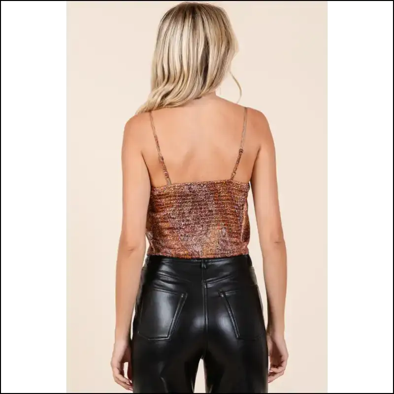 Chic Paisley Patchwork Satin Cowl Neck Crop Cami - Tank Tops on Sale Worldwide Shipping