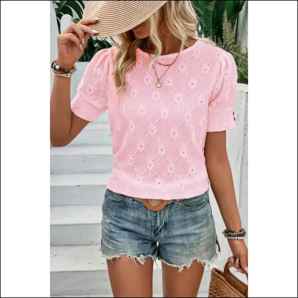 Chic Pink Embroidered Floral? oh Honey Yes - Blouses on Sale Worldwide Shipping