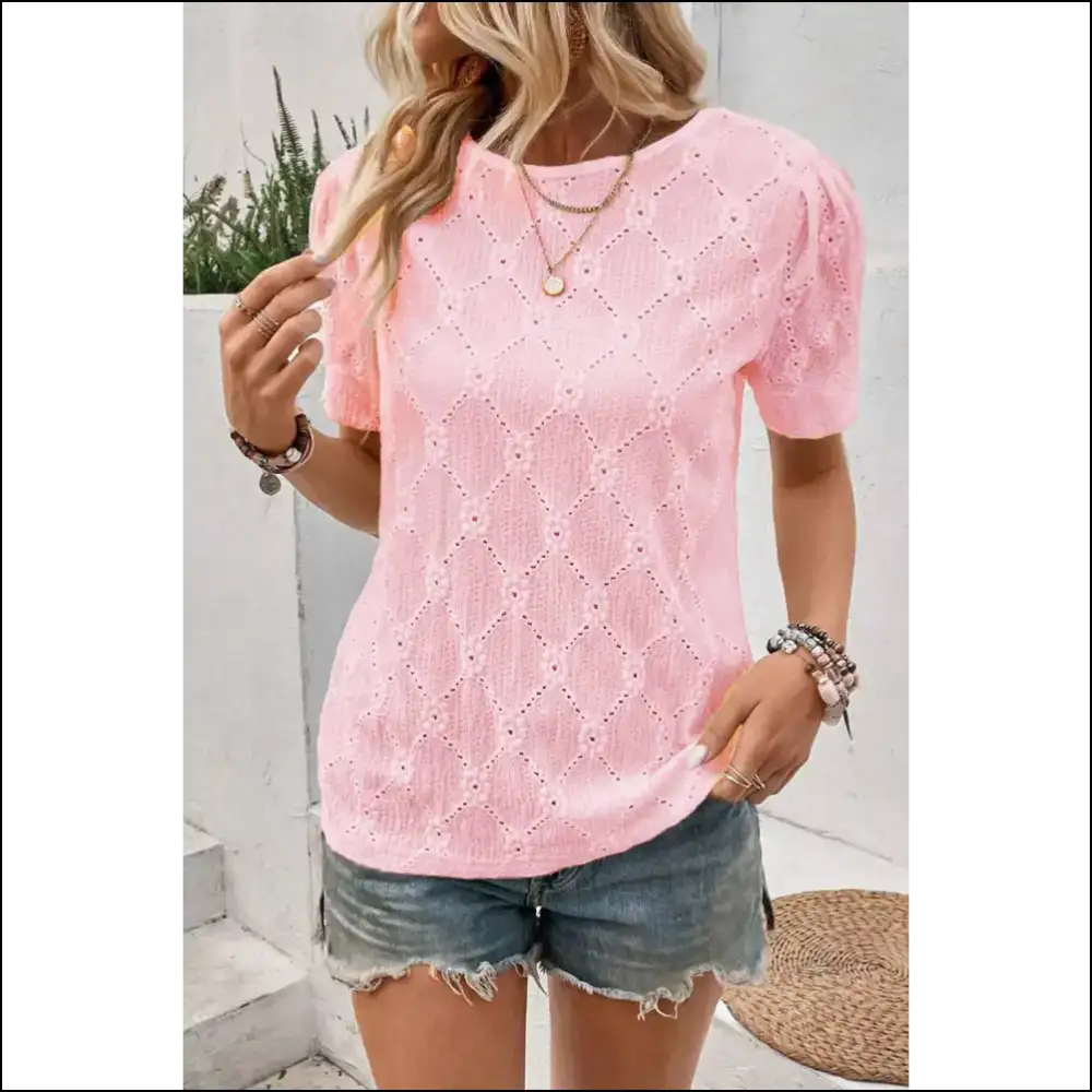 Chic Pink Embroidered Floral? oh Honey Yes - Blouses on Sale Worldwide Shipping