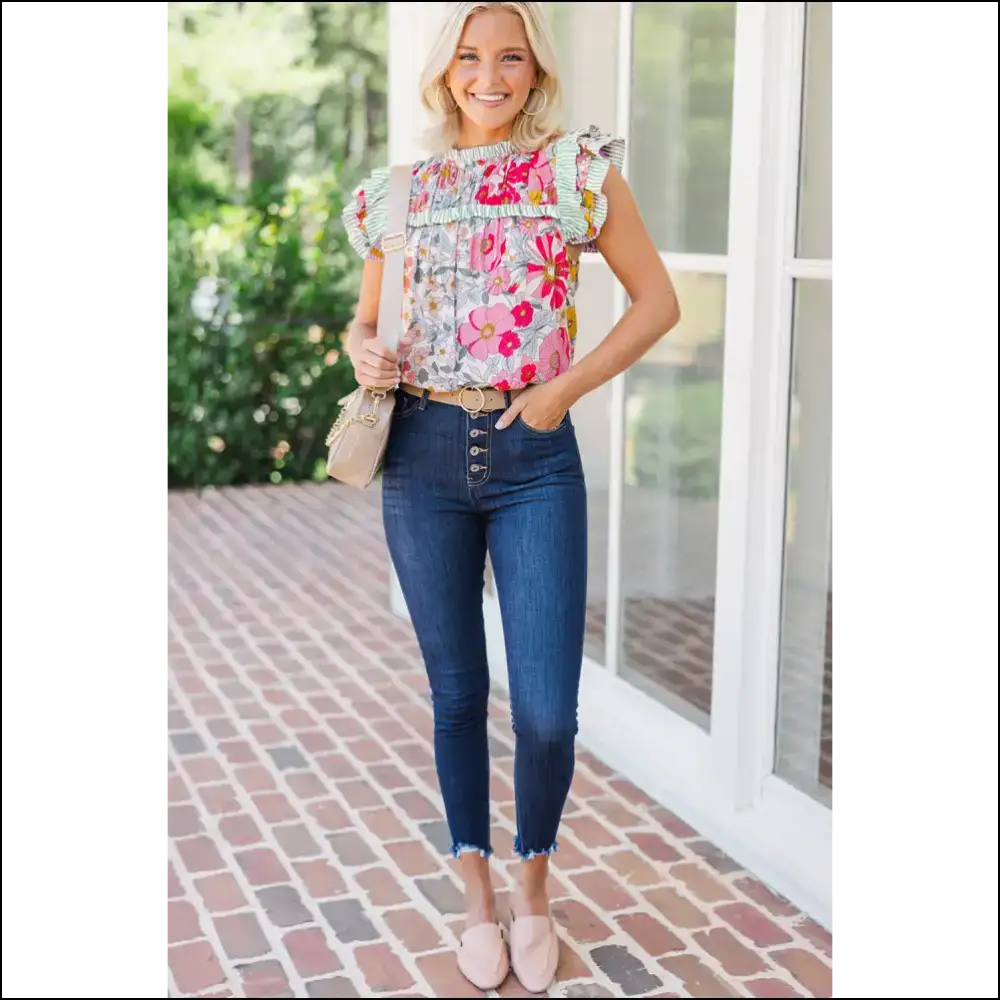 Chic Pink Floral Blouse your Closet Needs - Blouses on Sale Worldwide Shipping